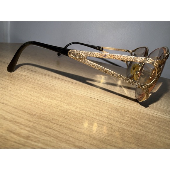 Vintage CHRISTIAN DIOR Sunglasses Rare Lunette de Soleil Oversize 70s Black Gold main image 5